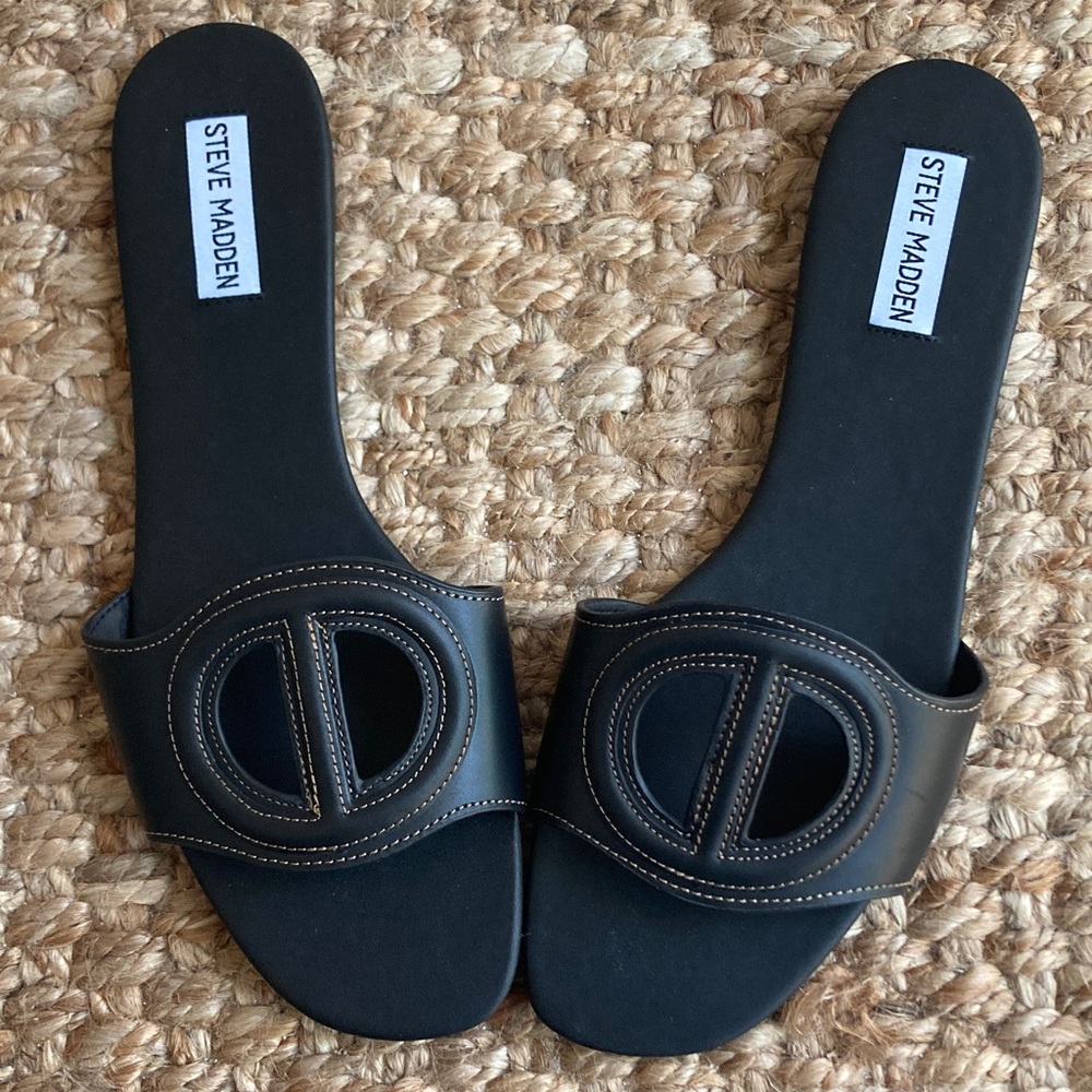 New: Steve Madden Kylah. Black Leather. Size 10
